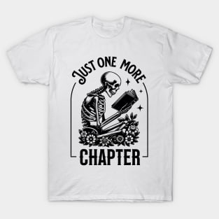 "Just One More Chapter" Skeleton Reading T-Shirt